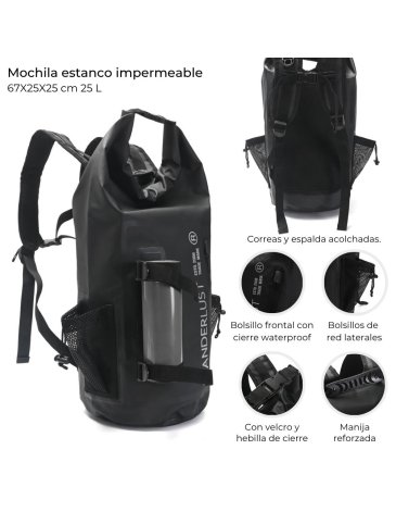 Mochila Estanco impermeable 25 Litros Wanderlust