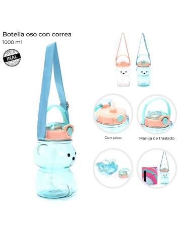 Botellita Oso con correa 1000 ML SKORA