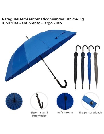 Paraguas semi automatico WANDERLUST