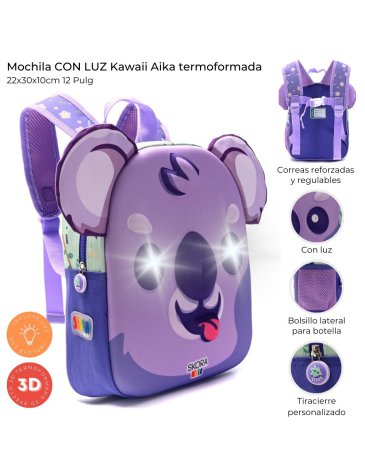 Mochila con luz Kawaii Aika termoformada 12