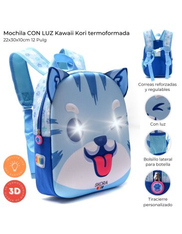 Mochila con luz Kawaii Kori termoformada 12