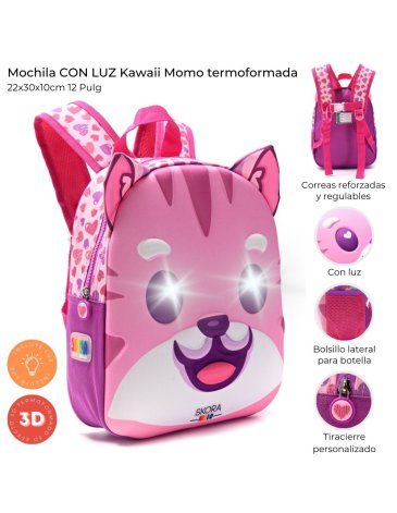 Mochila con Luz Kawaii Momo Termoformada 12