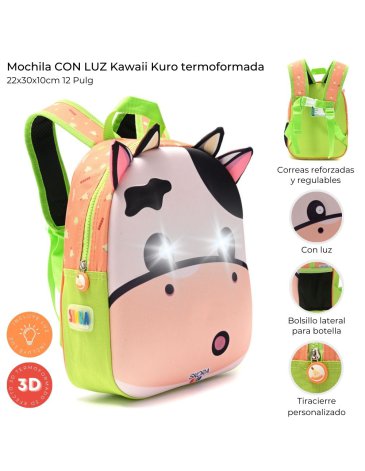 Mochila con luz Kawaii Kuro termoformada 12