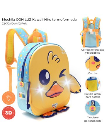 Mochila con luz Kawaii Hiru termoformada 12