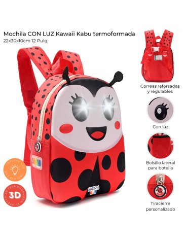 Mochila con luz Kawaii Kabu termoformada 12