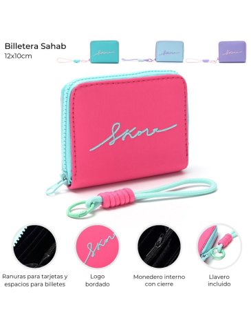 Billetera Sahab con llavero y logo SKORA
