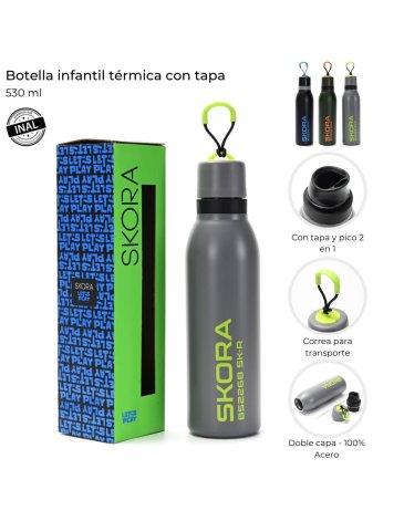 Botella termica con pico y tapa 530 ml SKORA