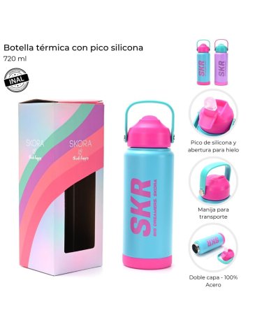 Botella termica con pico silicona 720 ml SKORA