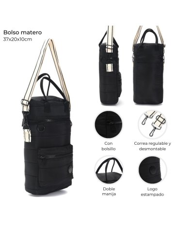 Bolso Matero con bolsillo y correa contra tono SKORA