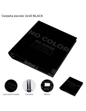 Carpeta escolar 2x40 Black Skora