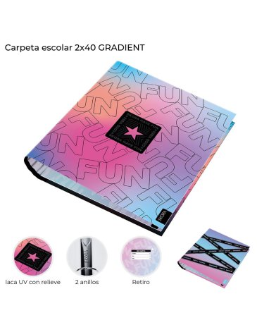 Carpeta escolar 2x40 Gredient Skora