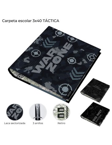 Carpeta escolar 3x40 Tactica Skora