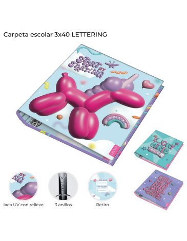 Carpeta escolar 3x40 Lettering Skora