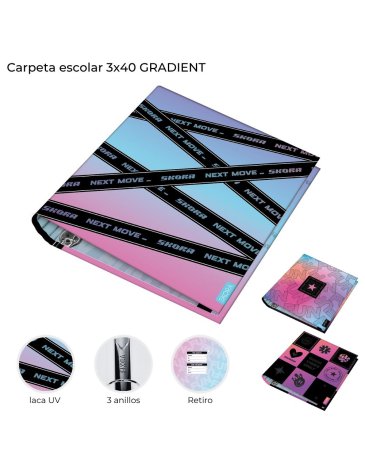 Carpeta escolar 3x40 Gradient Skora