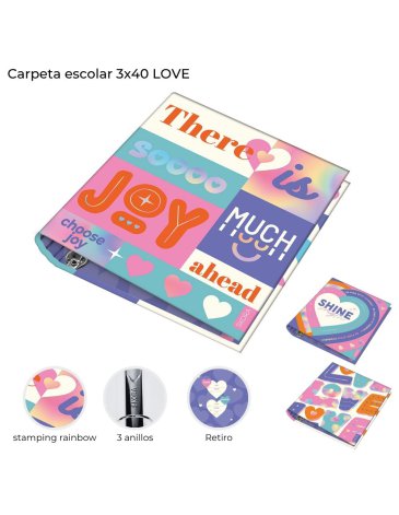 Carpeta escolar 3x40 Love Skora