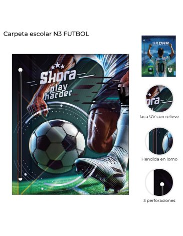Carpeta escolar N3 Futbol SKORA