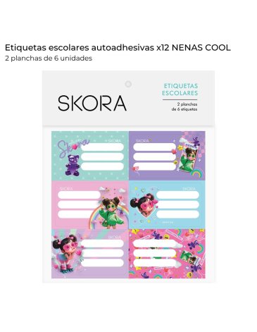 Etiquetas escolaresd x 12 u Nenas Cool Skora