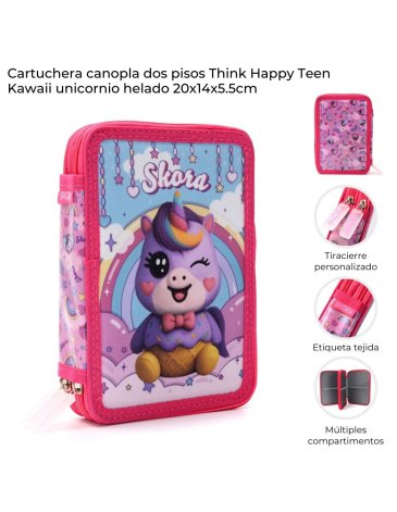 Cartuchera dos pisos Kawaii  SKORA