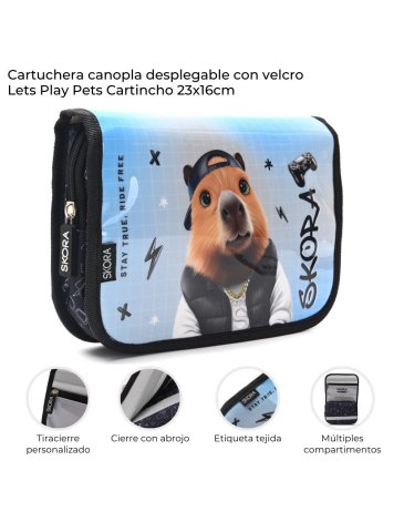 Cartuchera desplegable con velcro SKORA