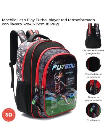 Mochila Lets Play Futbol con Llavero 18