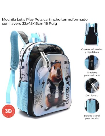 Mochila frente termoformado Capibara 16