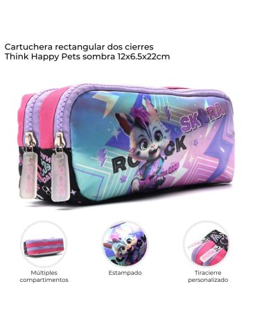 Cartuchera rectangular dos cierres Skora