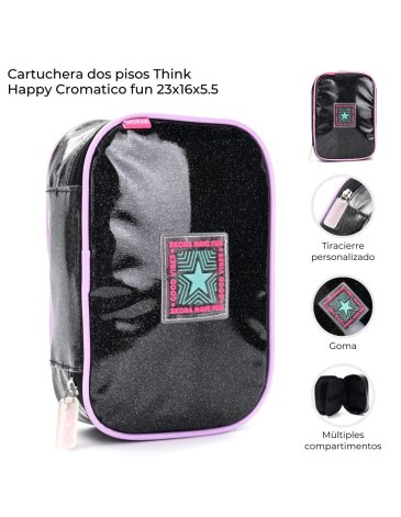 Cartuchera dos pisos Think Happy Cromatico SKORA