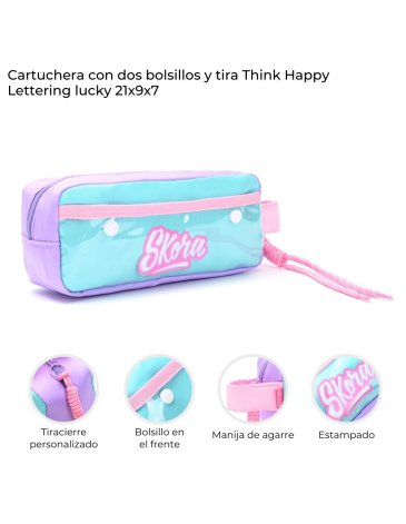 Cartuchera con dos bolsillos y tira. Skora