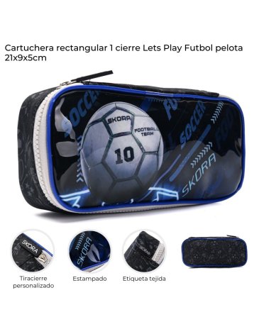 Cartuchera rectangular 1 cierre.  Skora