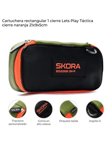 Cartuchera rectangular 1 cierre Lets Play Tactica SKORA