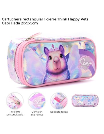 Cartuchera rectangular 1 cierre Think Happy Pets Capi Hada SKORA
