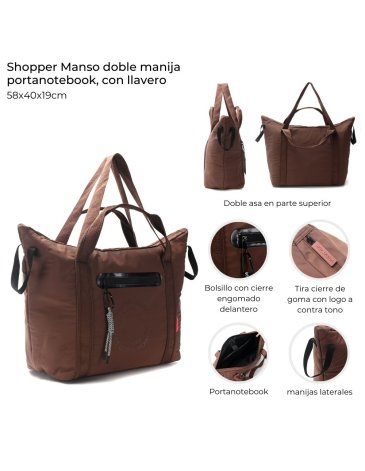 Cartera Shopper Manso doble manija portanotebook SKORA