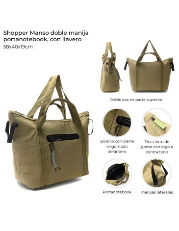 Cartera Shopper Manso doble manija portanotebook SKORA