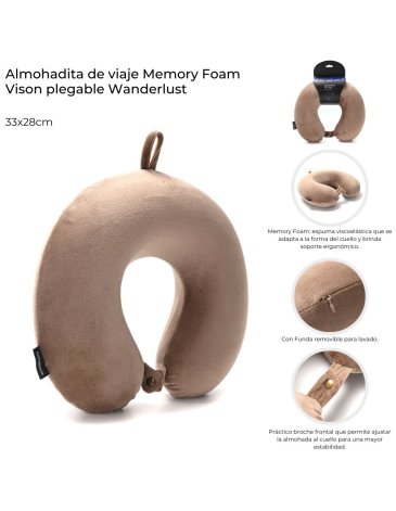 Almohadita de viaje plegable Memory Foam WANDERLUST
