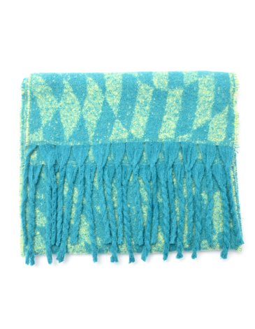 Ruana diseño geometrico con flecos - SKORA