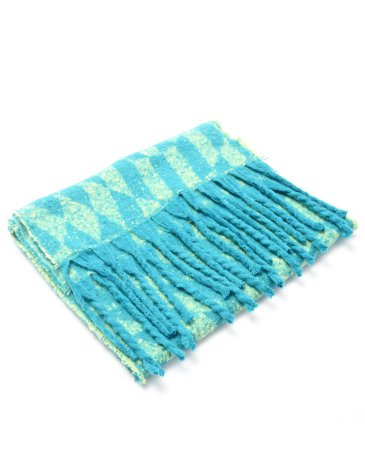 Ruana diseño geometrico con flecos - SKORA