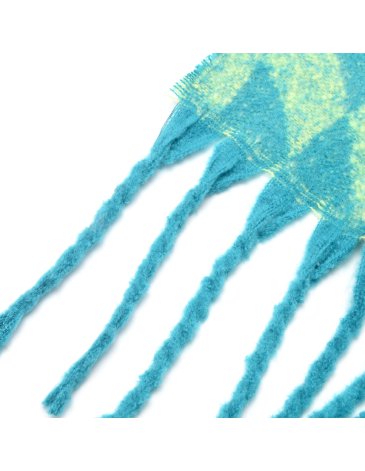 Ruana diseño geometrico con flecos - SKORA