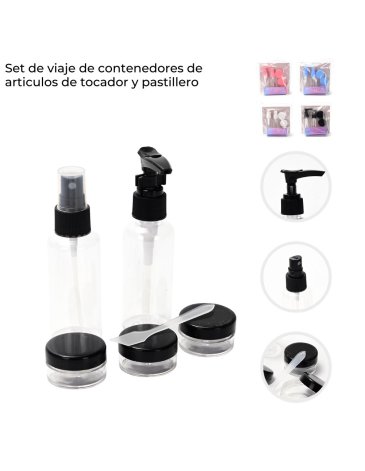Kit de envases para viaje x 5 SKORA