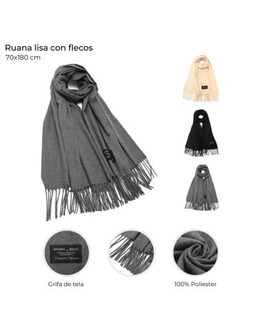 Ruana Lisa con Flecos SKORA