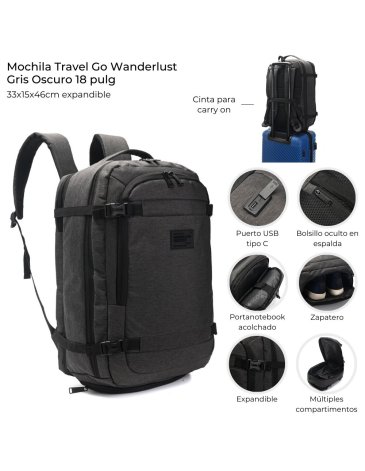Mochila de Viaje Travel Go  18