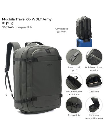 Mochila de Viaje Travel Go 18