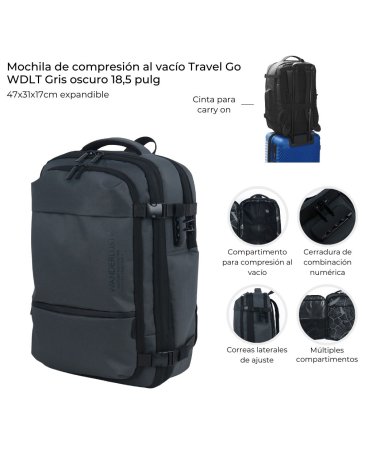 Mochila Viral compresion al Vacio Carry On 18,5