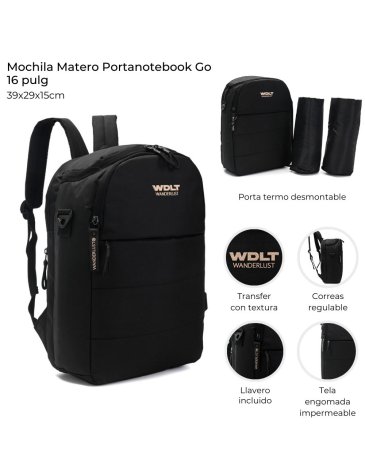 Mochila Matero Portanotebook WANDERLUST