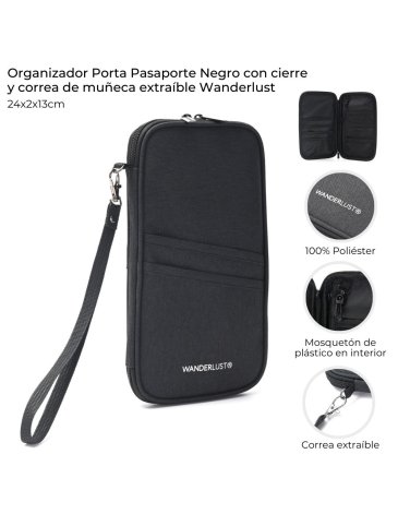 Organizador Portapasaporte  WANDERLUST