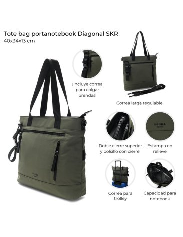 Tote bag portanotebook Diagonal  SKORA