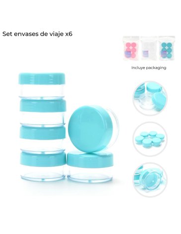 Set envases de viaje x6 SKORA