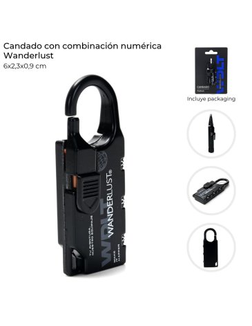 Candado con combinacion numerica  WANDERLUST