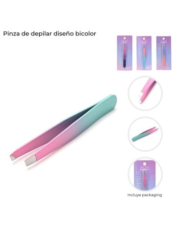 Pinza de depilar diseño bicolor x1u SKORA