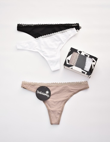 Colaless Microfibra c/puntilla cintura ANNA  Pack x3 T1/3 DOLCISIMA