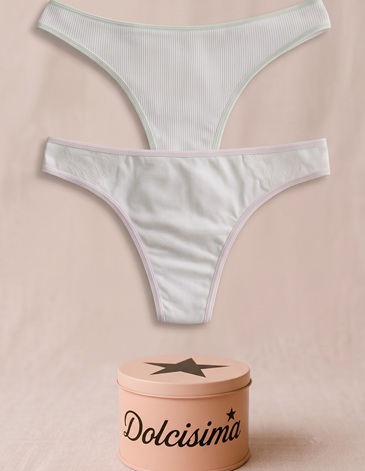 Colaless en LATA algodon y lycra con puntilla Pack x2  T1/4 DOLCISIMA